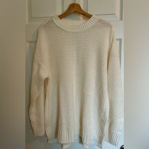 SO Women's Cream Waffle Knit Sweater